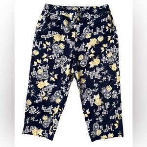 Vintage Tail Activewear Blue, Yellow and White Capri Pants Size 12